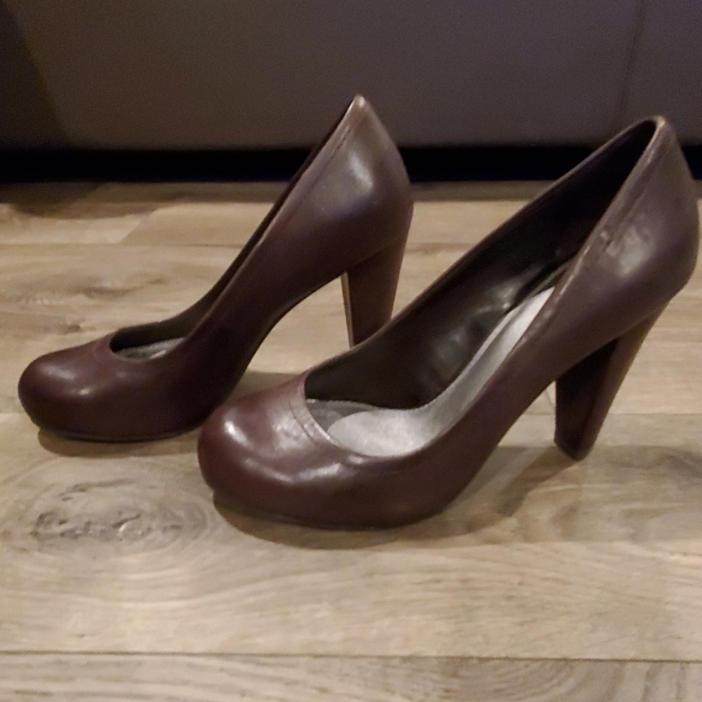 Chocolate Brown leather heels